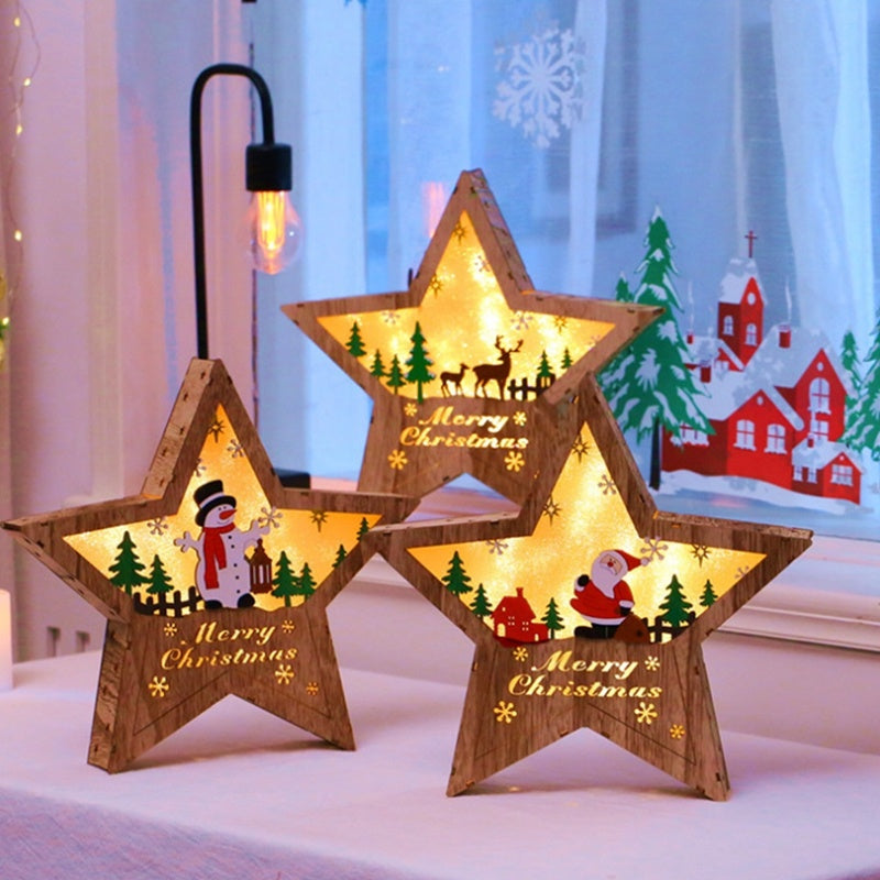 Christmas Decorations Made of Wood and Trees