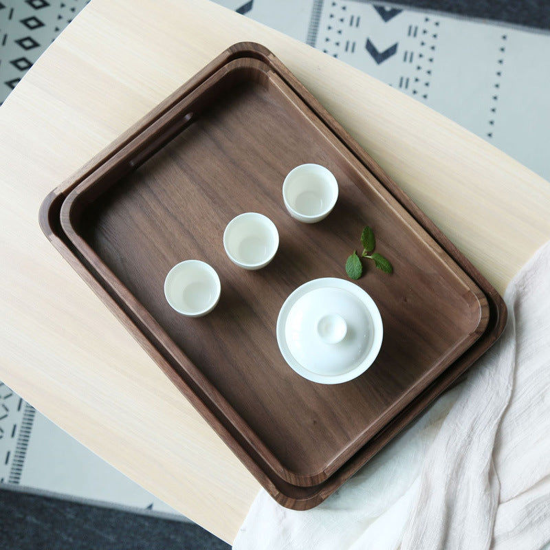 Black walnut handle wooden tray